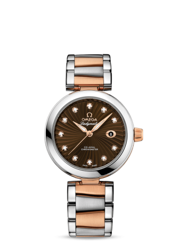Omega LadyMatic Co-Axial 34 Stainless Steel / Red Gold / Brown / Bracelet